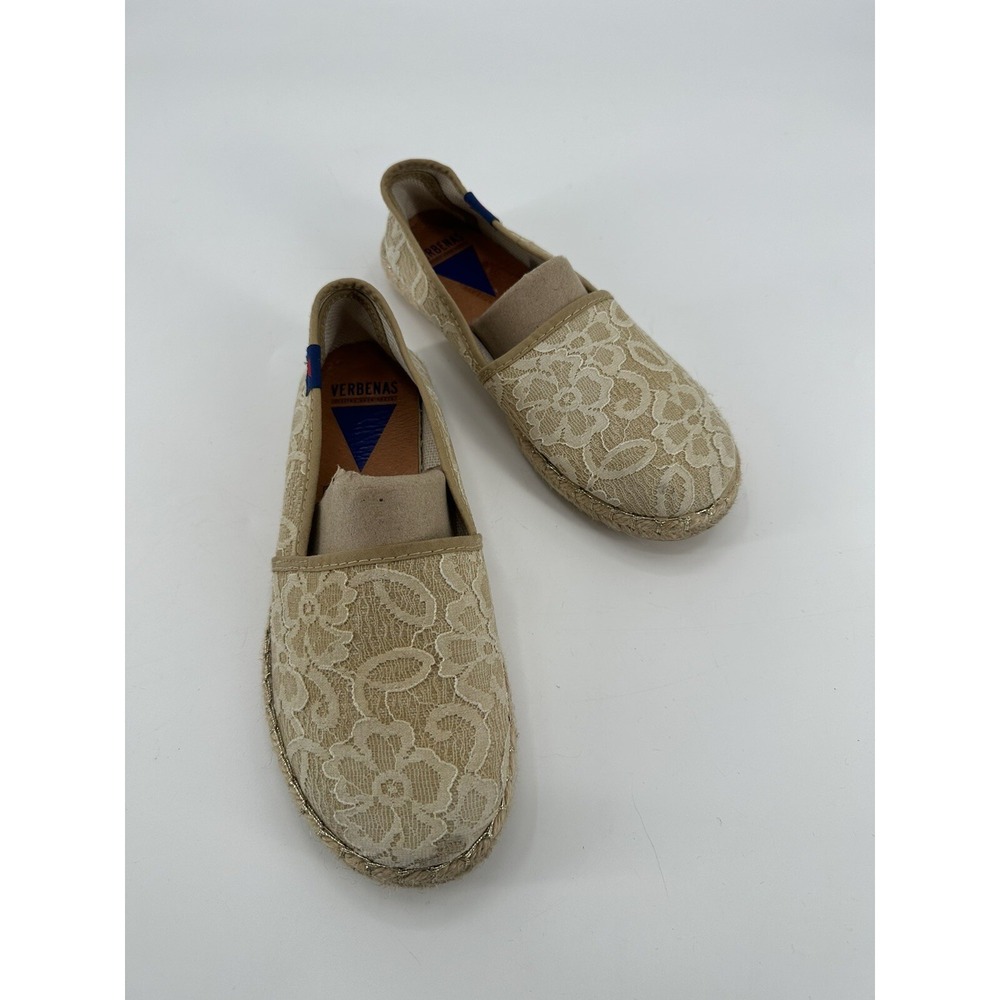 Verbenas Slip On Espadrilles Women's Size EU 38 US 8 Beige Floral